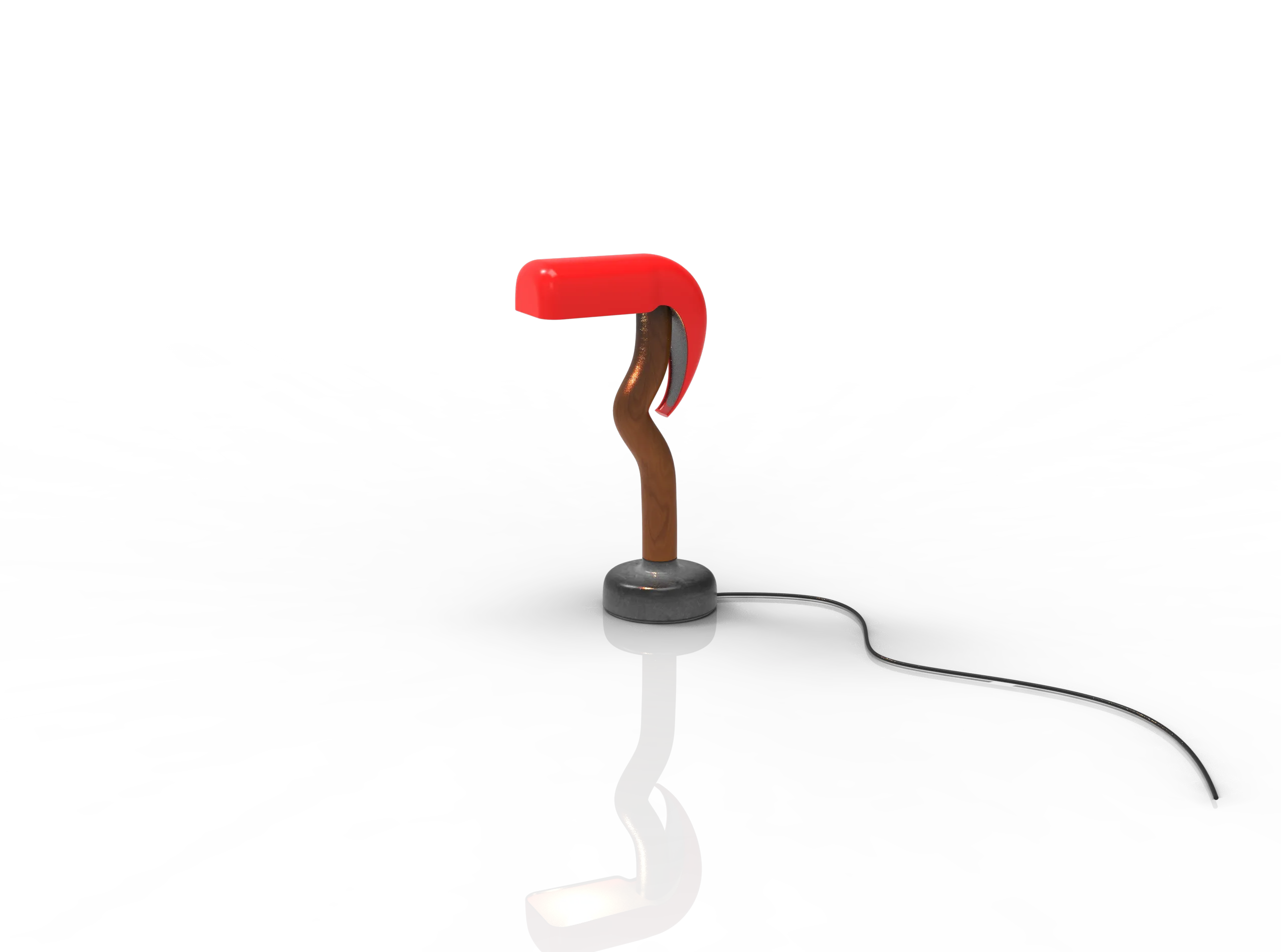 Origin Plastics lamp — detail render showing surface and curvature